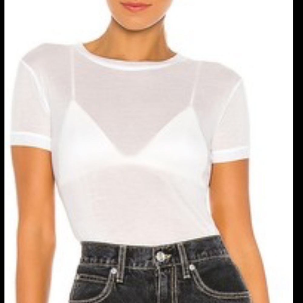 All saints white chiffon tshirt